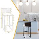 Ver imagem 2 de Kit 6 Bancos Quadrado Junco Argila para Bancada Alta Cozinha Área Gourmet Bistrô Piscina Bar