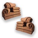 Ver imagem 1 de Jogo de Toalhas 12pcs - 4 Banhos 4 Rosto 4 Tapetes Marrom