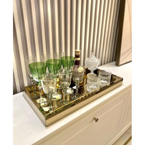 Bandeja Espelho Bronze para Sala Cozinha Bar Decoração 50x30