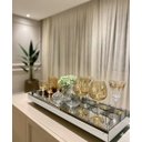 Ver imagem 1 de Bandeja Espelho Prata Sala Cozinha Decorar 50x25 Inova Decor