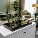 Ver imagem 5 de Bandeja Vidro Preto Decoração 50x30 Inova Decor