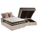 Ver imagem 1 de Cama Box Baú Queen: Colchão Molas Ensacadas D Angelis Anjos Superlastic Classic + Base Crc Suede
