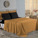 Ver imagem 1 de Jogo de Cama King Nobre 4 Peças Lençol com Elástico de 30cm de Altura Malha 100% Algodão - Cobre