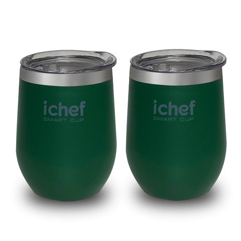 Dois Copos Térmico com Tampa Ichef Smart Cup 350 ml | Verde