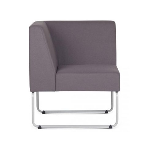 Poltrona Modular Pix com Braco Individual Assento Courino Cinza Escuro Base Aco Branco - 55342
