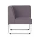 Ver imagem 1 de Poltrona Modular Pix com Braco Individual Assento Courino Cinza Escuro Base Aco Branco - 55342