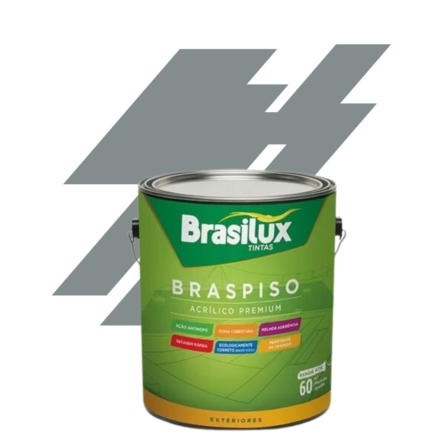 Brasilux Braspiso Cinza Acetinado 3,6 Litros Tinta para Pisos - 1