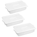 Ver imagem 1 de Kit 3 Caixas Organizadoras de Plástico 15l com Tampa Alimentos 56x34cm Empilháveis