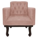 Ver imagem 6 de Kit Diva Recamier Diana 140cm Lado Esquerdo e 02 Poltronas Classic Suede Rosê - ADJ Decor