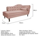 Ver imagem 3 de Kit Diva Recamier Diana 140cm Lado Esquerdo e 02 Poltronas Classic Suede Rosê - ADJ Decor