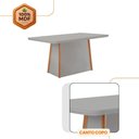 Ver imagem 2 de Mesa de Jantar Diane 120cm Tampo Mdf Vidro 4 Cadeiras Lisboa Moderna Tork Off White Naturale