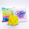 Kit de Almofadas Cheias com Nó Tie Dye Amarelo 03 Peças - 1