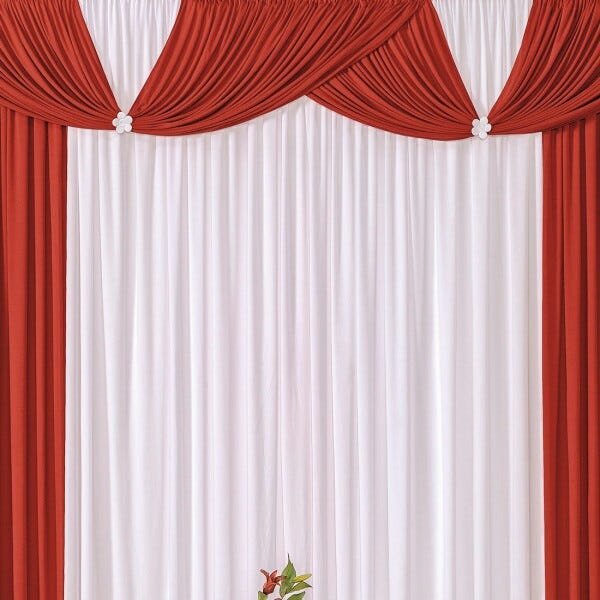 Cortina Londrina Vermelho/Branco 2,00M x 1,70M para Varão Simples - 3