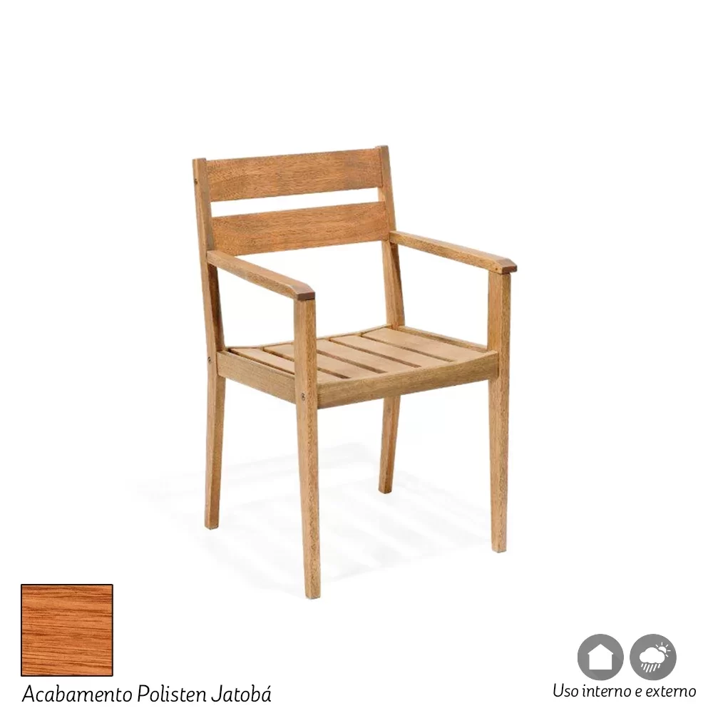 Cadeira com Braços em Madeira Maciça Verona Mestra - 1