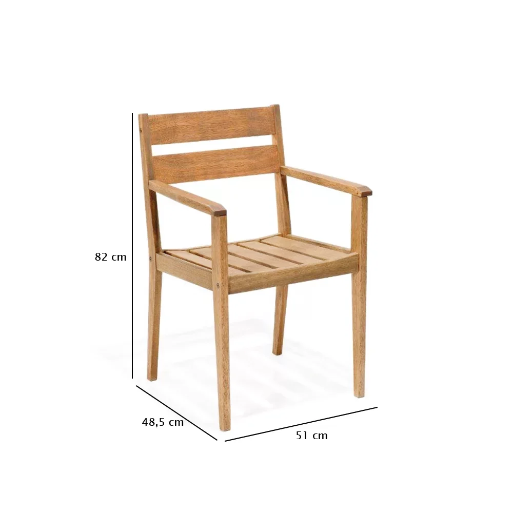 Cadeira com Braços em Madeira Maciça Verona Mestra - 3