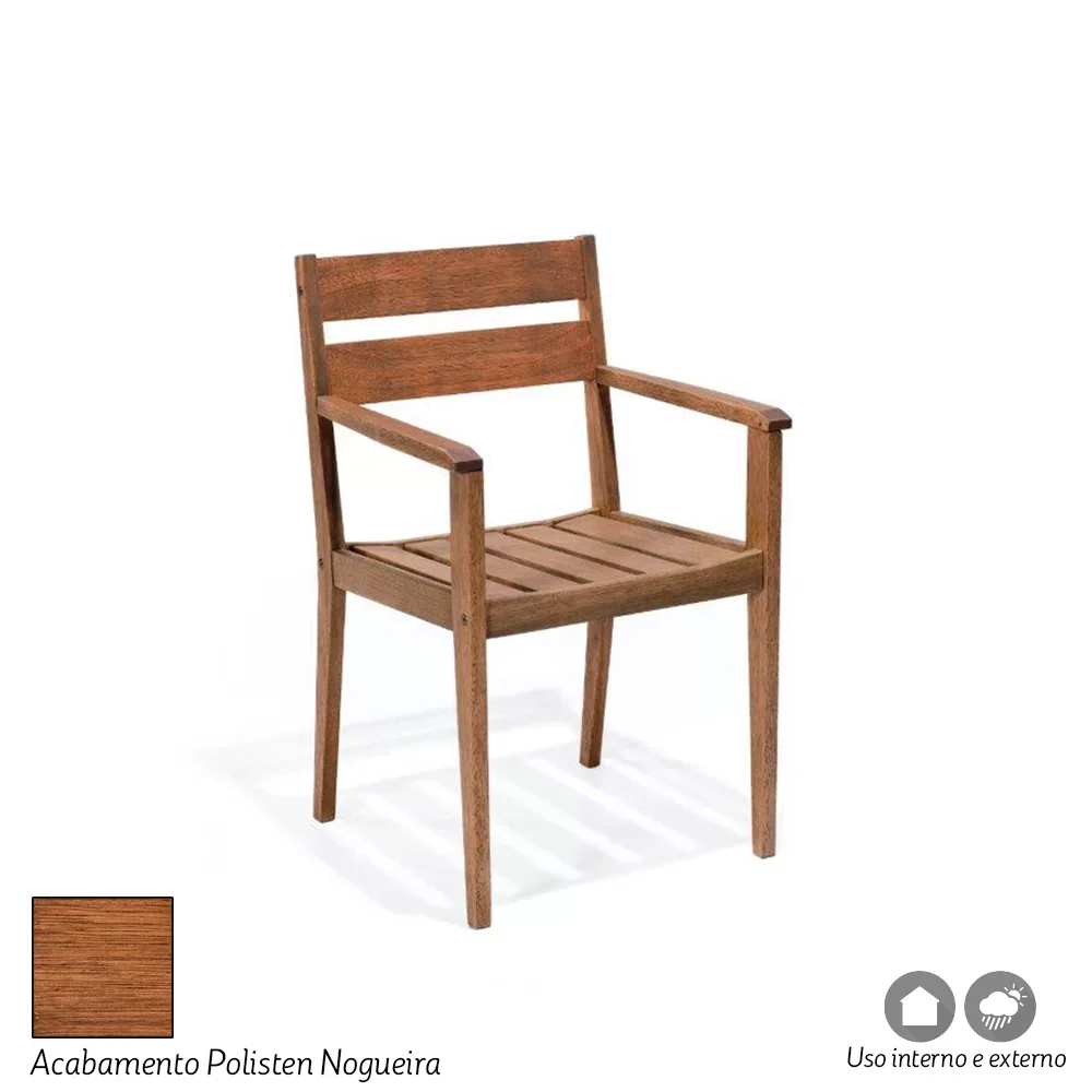 Cadeira com Braços em Madeira Maciça Verona Mestra - 1