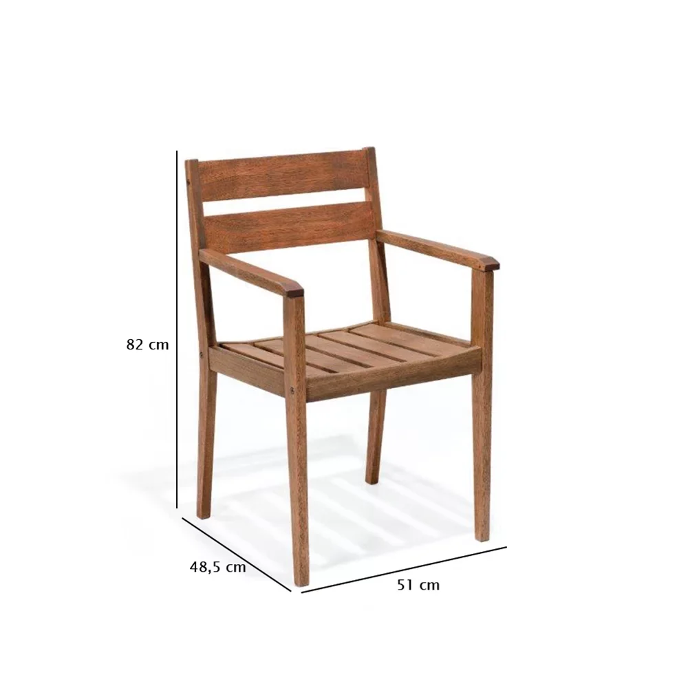 Cadeira com Braços em Madeira Maciça Verona Mestra - 3