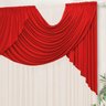 Cortina Thati Palha/Vermelho 3,00M x 2,60M para Varão Simples - 2
