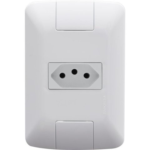 Kit 4 Conjunto 4x2 1 Tomada 2p+t Tramontina 10a 250v Branco