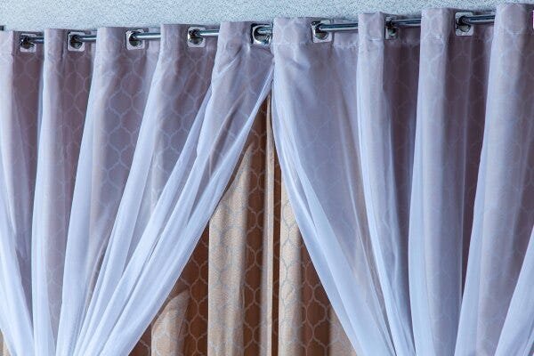Cortina Semi-Blackout Berlim 6,00M x 2,50M Jacquard com Voil - Cor - Dourado - 5