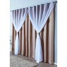 Cortina Semi-Blackout Berlim 6,00M x 2,50M Jacquard com Voil - Cor - Dourado - 4