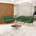 Ver mais imagens de Kit 01 Namoradeira 02 Lugares E 02 Poltronas Suede Verde