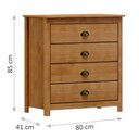 Ver imagem 2 de Cômoda 4 Gavetas Topázio 9101fn Freijó Finestra