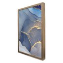 Ver imagem 4 de Quadro Decorativo Abstrato Mármore Azul Clean em Moldura Caixa TaColado Moldura Trad 1cm Branca sem