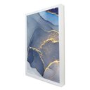 Ver imagem 2 de Quadro Decorativo Abstrato Mármore Azul Clean em Moldura Caixa TaColado Moldura Trad 1cm Branca sem