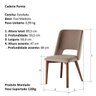 Kit 2 Cadeiras de Jantar Fixa Parma Café com Leite 1777 Base Madeira Cor Imbuia - 3