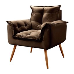 Conjunto Namoradeira + Poltrona Opala Veludo Marrom Chocolate - Speciale Home - 3