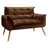 Conjunto Namoradeira + Poltrona Opala Veludo Marrom Chocolate - Speciale Home - 5