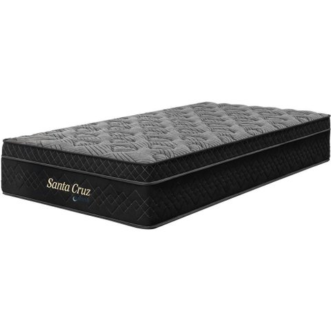 Colchão Solteiro King Santa Cruz Preto Molas Ensacadas Euro Pillow 96x203x35cm