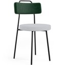Ver imagem 1 de Cadeira Decorativa Estofada Para Sala de Jantar Barcelona L02 Facto Verde Musgo Linho Cinza - Lyam