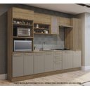 Ver imagem 1 de Armário de Cozinha Modulada Completa Reta 7 Peças 3,00m 268 Botanic Kappesberg - Nogueira/fendi