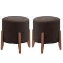 Ver imagem 2 de Kit 2 Puff Decorativo para Sala Redondo Luxo Roma Corino Marrom