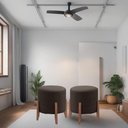 Ver imagem 1 de Kit 2 Puff Decorativo para Sala Redondo Luxo Roma Corino Marrom