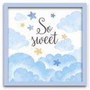 Ver imagem 4 de Conjunto Quadros Decorativos 4 peças 20x20 Its a Boy - Moldura Azul Claro