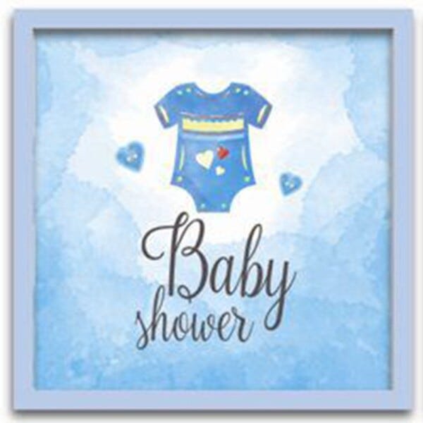 Conjunto Quadros Decorativos 4 peças 20x20 Its a Boy - Moldura Azul Claro - 2