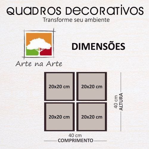 Conjunto Quadros Decorativos 4 peças 20x20 Its a Boy - Moldura Azul Claro - 6
