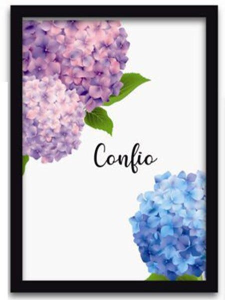 Conjunto Quadros Decorativos 4 peças 20x30 Flores e Frases - Moldura Preta - 3