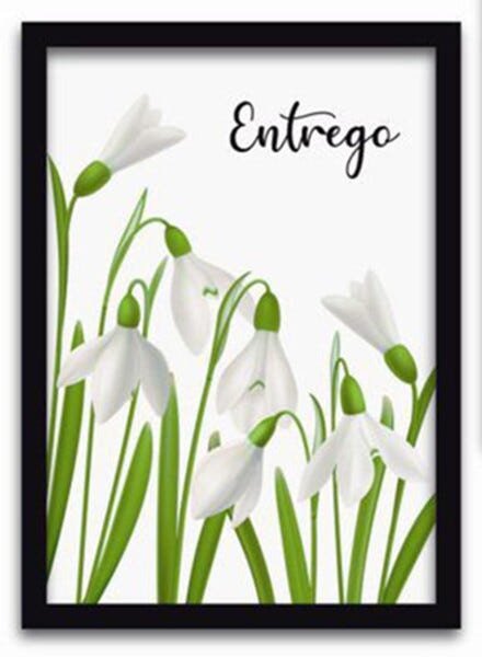 Conjunto Quadros Decorativos 4 peças 20x30 Flores e Frases - Moldura Preta - 2