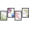 Conjunto Quadros Decorativos 4 peças 20x30 Flores e Frases - Moldura Preta - 1
