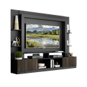 Ver imagem 2 de Estante Rack com Painel e Suporte Tv 65" Moscou Multimóveis Preto/tenerife