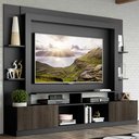 Ver imagem 1 de Estante Rack com Painel e Suporte Tv 65" Moscou Multimóveis Preto/tenerife