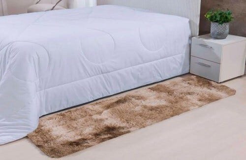 Tapete Passadeira Peludo Corredor 2,00 x 0,60 - Preto - Mesclado - 1