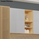 Ver imagem 5 de Armário Aéreo para Cozinha 120 Cm com Nicho Aurora Cinza Cristal Pet