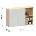 Ver imagem 4 de Armário Aéreo para Cozinha 120 Cm com Nicho Aurora Cinza Cristal Pet