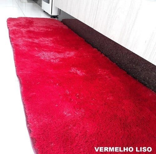 Tapete Passadeira Peludo Corredor 2,00 x 0,60 - Vermelho - Cores - 1