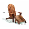 Espreguiçadeira de Madeira Maciça Adirondack Michigan com Peseira Removível  - 7